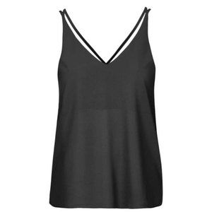 Topshop Black Chiffon Top